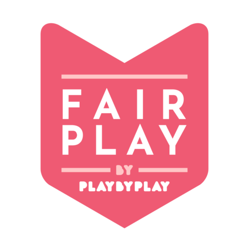 Graphic of a badge that says "Fair Play, by Play by Play"